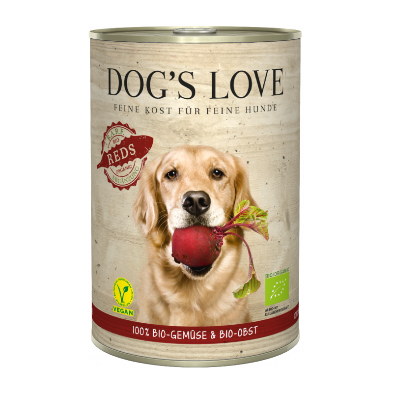 dog's love bio red umido di verdure e frutta vegetale biologico cane