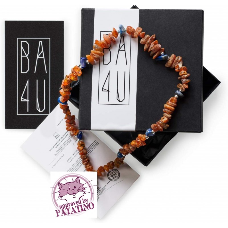 COLLARE IN AMBRA BALTICA GREZZA PER CANE GATTO